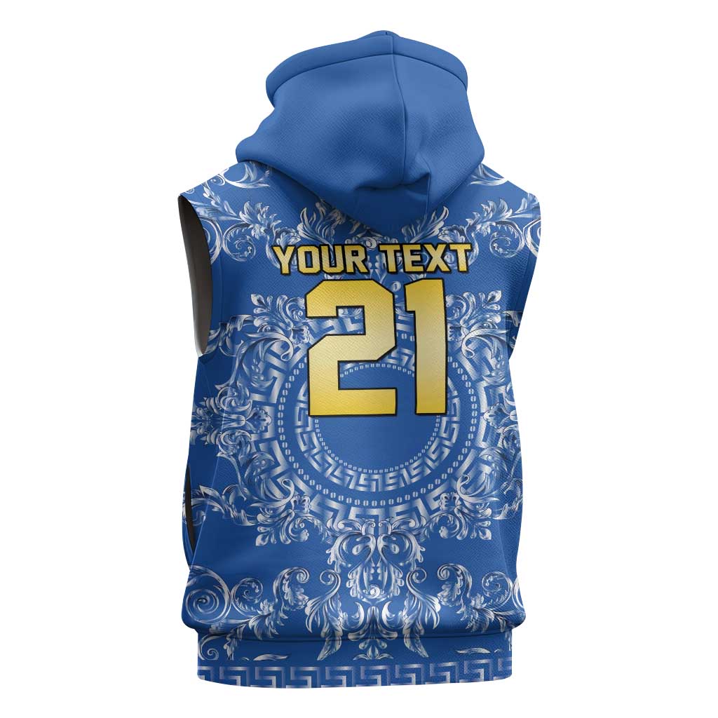 World Football 2026 Italy Custom Sleeveless Zip Hoodie Blue Baroque Trinacria Edition - Wonder Print Shop