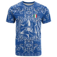 World Football 2026 Italy Custom T Shirt Blue Baroque Trinacria Edition - Wonder Print Shop