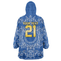 World Football 2026 Italy Custom Wearable Blanket Hoodie Blue Baroque Trinacria Edition - Wonder Print Shop