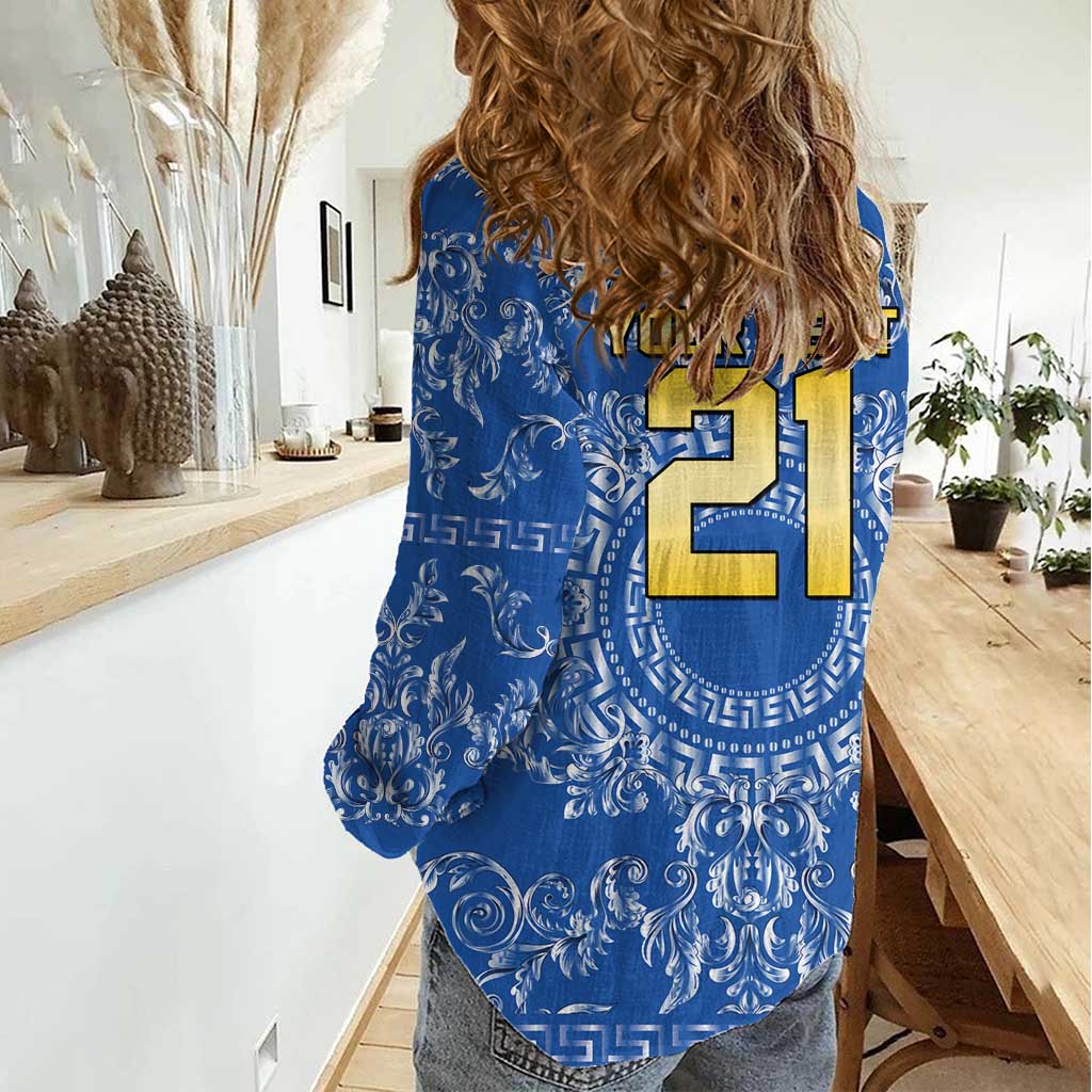World Football 2026 Italy Custom Women Casual Shirt Blue Baroque Trinacria Edition - Wonder Print Shop