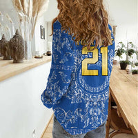 World Football 2026 Italy Custom Women Casual Shirt Blue Baroque Trinacria Edition - Wonder Print Shop