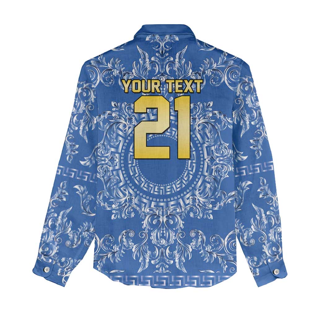 World Football 2026 Italy Custom Women Casual Shirt Blue Baroque Trinacria Edition - Wonder Print Shop