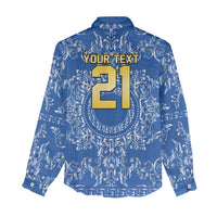 World Football 2026 Italy Custom Women Casual Shirt Blue Baroque Trinacria Edition - Wonder Print Shop