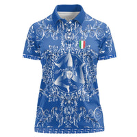 World Football 2026 Italy Custom Women Polo Shirt Blue Baroque Trinacria Edition - Wonder Print Shop