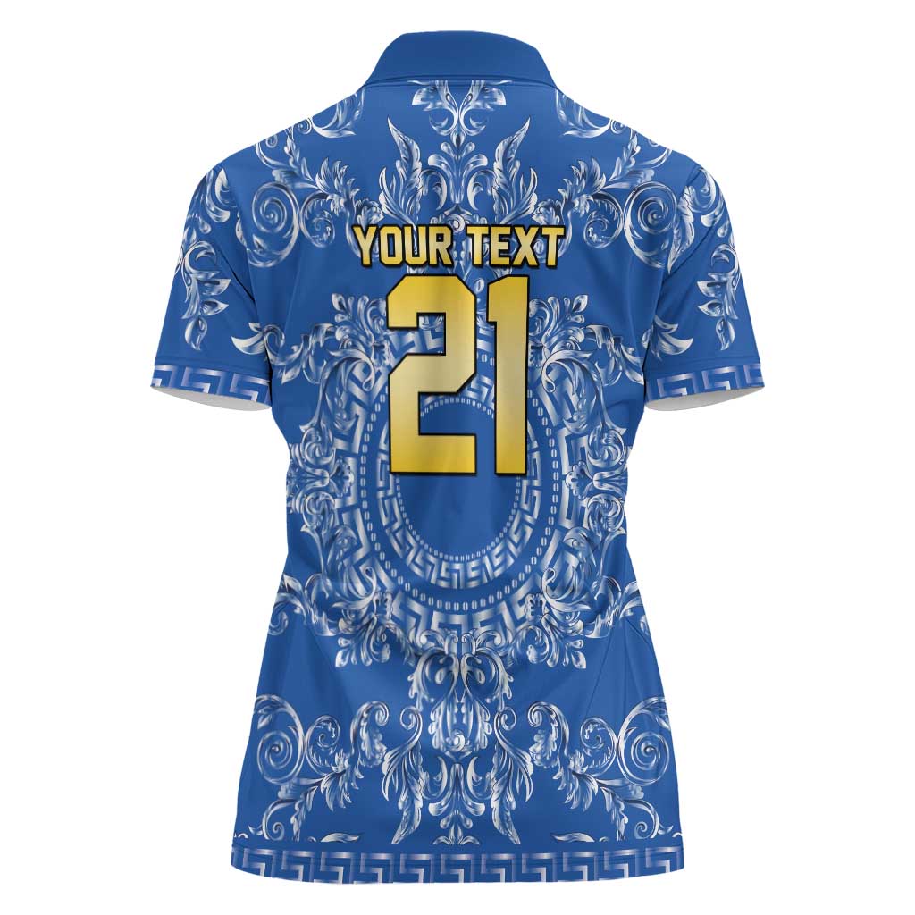 World Football 2026 Italy Custom Women Polo Shirt Blue Baroque Trinacria Edition - Wonder Print Shop