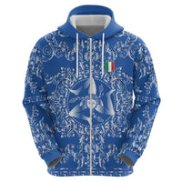 World Football 2026 Italy Custom Zip Hoodie Blue Baroque Trinacria Edition - Wonder Print Shop