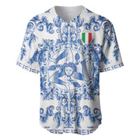 World Football 2026 Italy Custom Baseball Jersey Blue White Baroque Trinacria Edition - Wonder Print Shop