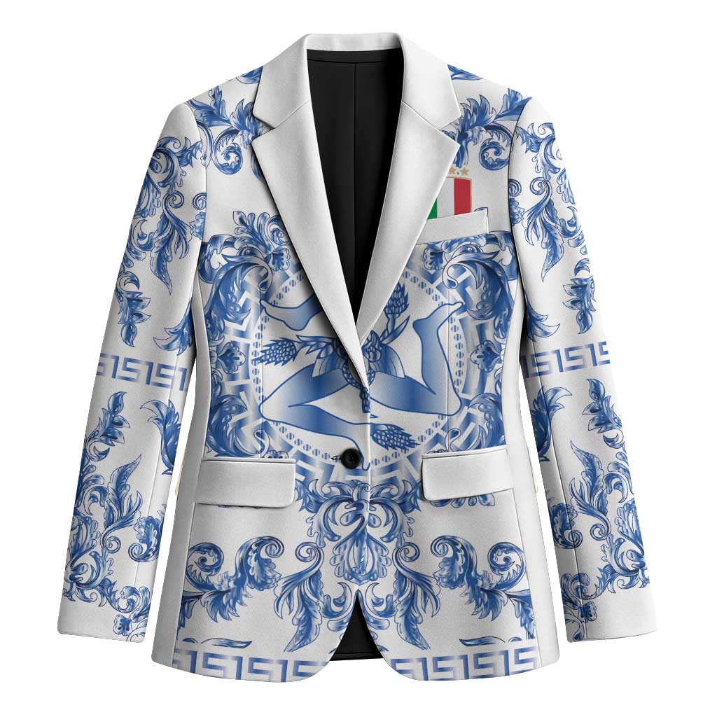 World Football 2026 Italy Custom Blazer Blue White Baroque Trinacria Edition - Wonder Print Shop