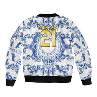 World Football 2026 Italy Custom Bomber Jacket Blue White Baroque Trinacria Edition - Wonder Print Shop