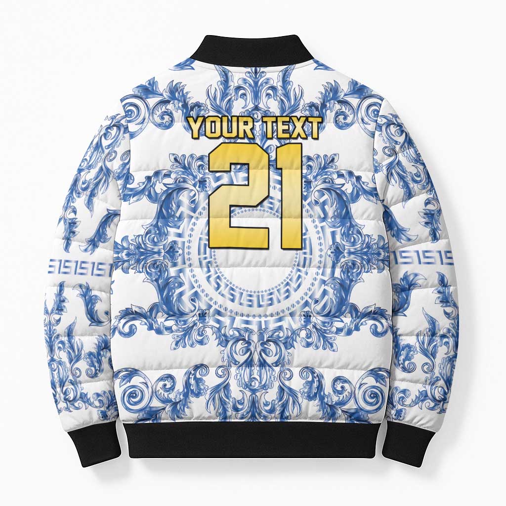 World Football 2026 Italy Custom Bomber Puffer Jacket Blue White Baroque Trinacria Edition - Wonder Print Shop