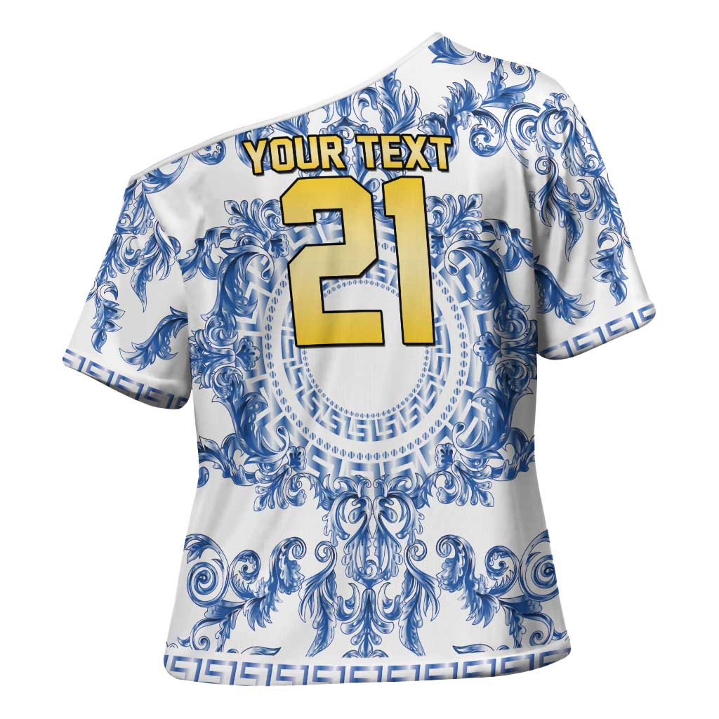 World Football 2026 Italy Custom Cross Shoulder Shirt Blue White Baroque Trinacria Edition - Wonder Print Shop