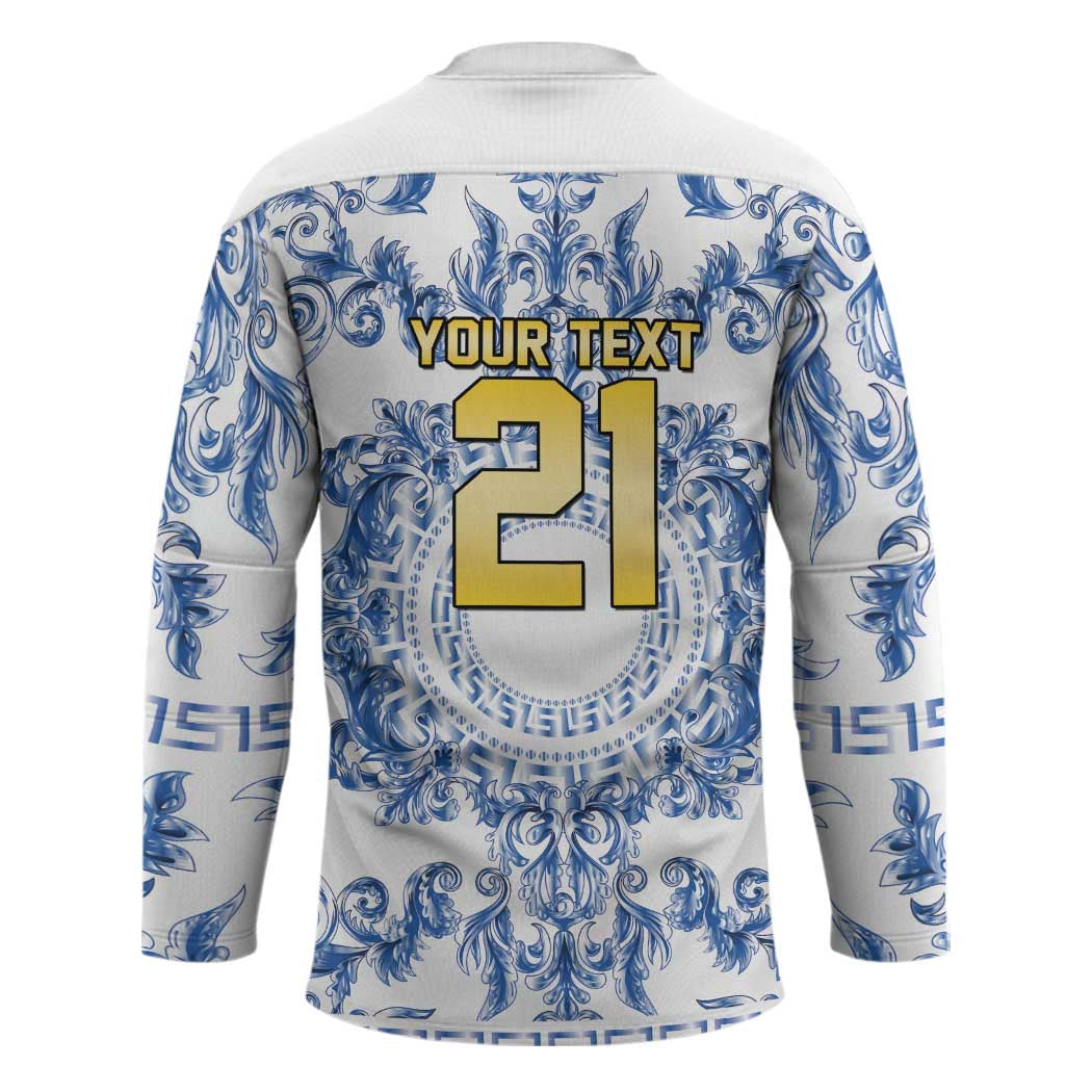 World Football 2026 Italy Custom Hockey Jersey Blue White Baroque Trinacria Edition - Wonder Print Shop
