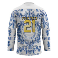 World Football 2026 Italy Custom Hockey Jersey Blue White Baroque Trinacria Edition - Wonder Print Shop