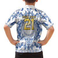 World Football 2026 Italy Custom Kid Hawaiian Shirt Blue White Baroque Trinacria Edition - Wonder Print Shop