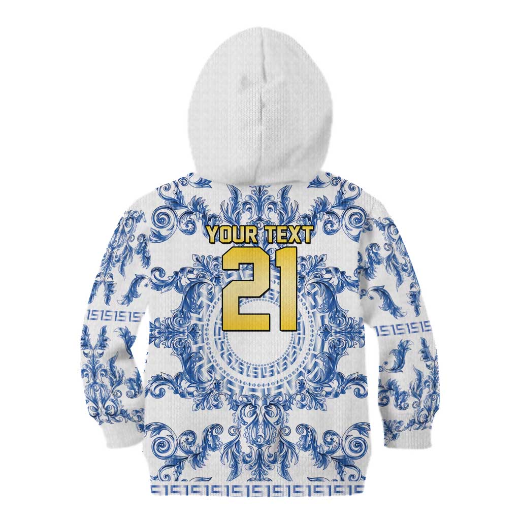 World Football 2026 Italy Custom Kid Hoodie Blue White Baroque Trinacria Edition - Wonder Print Shop
