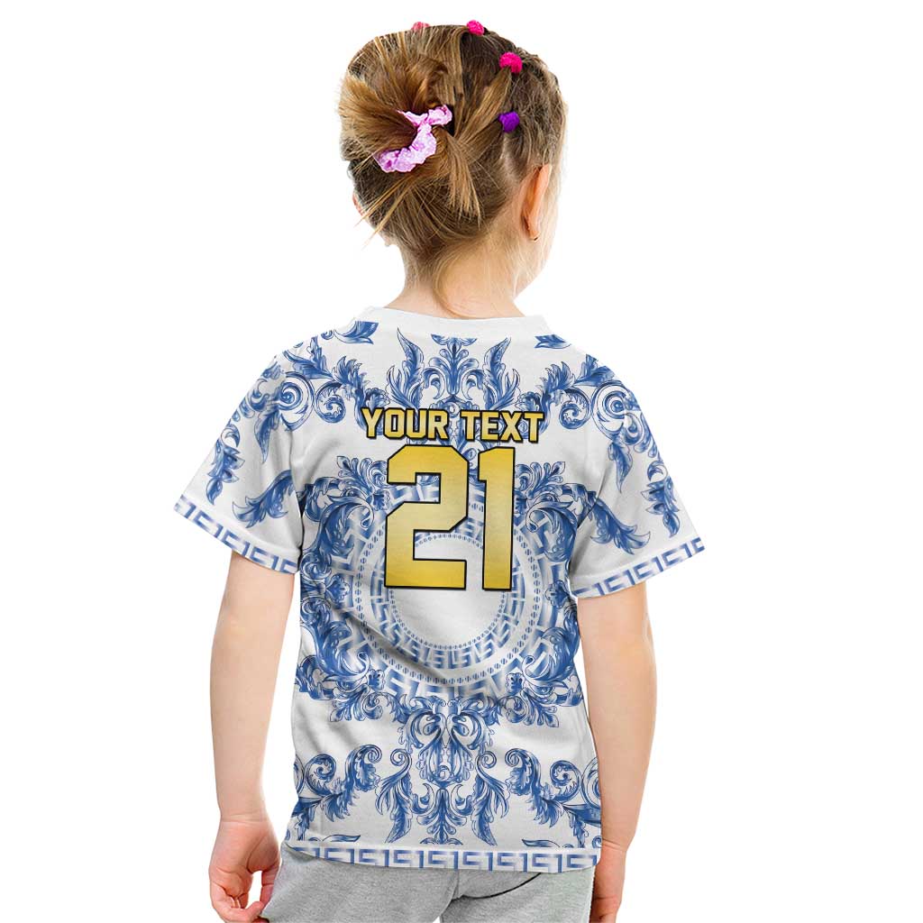 World Football 2026 Italy Custom Kid T Shirt Blue White Baroque Trinacria Edition - Wonder Print Shop