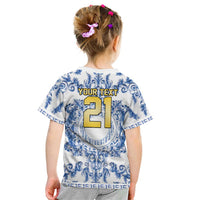 World Football 2026 Italy Custom Kid T Shirt Blue White Baroque Trinacria Edition - Wonder Print Shop