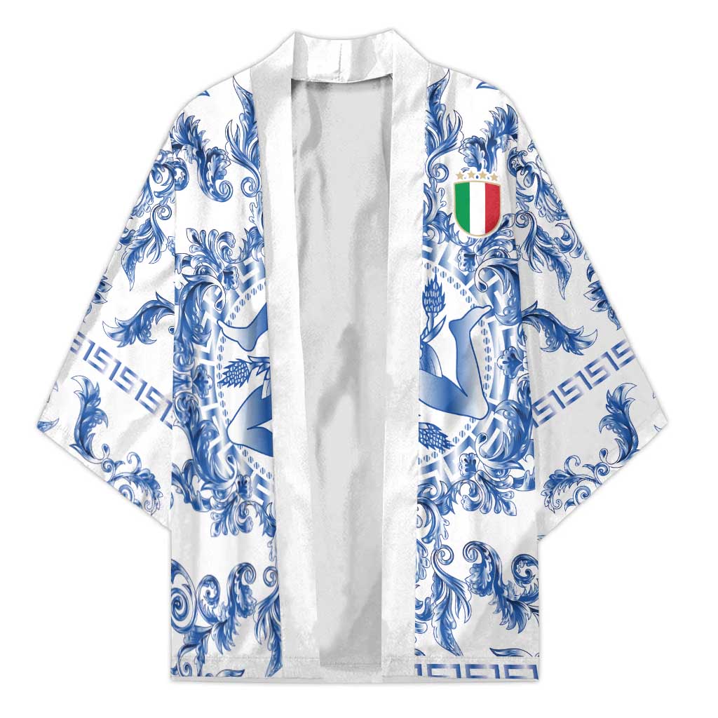 World Football 2026 Italy Custom Kimono Blue White Baroque Trinacria Edition - Wonder Print Shop