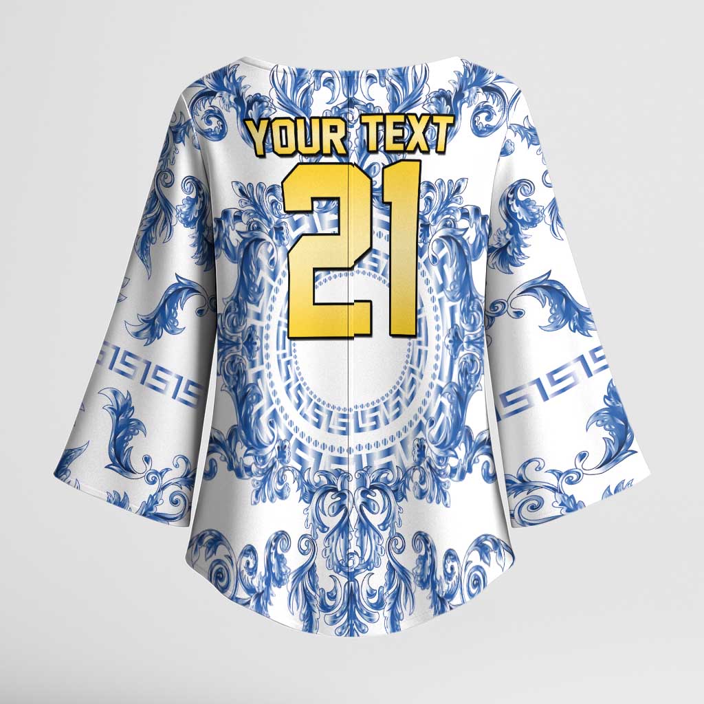 World Football 2026 Italy Custom Kimono Sleeve Blouse Blue White Baroque Trinacria Edition - Wonder Print Shop