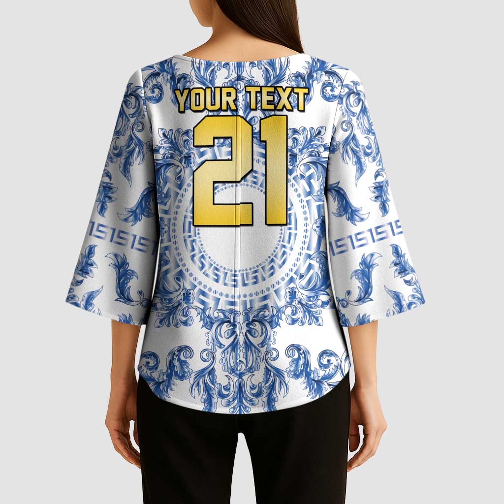 World Football 2026 Italy Custom Kimono Sleeve Blouse Blue White Baroque Trinacria Edition - Wonder Print Shop