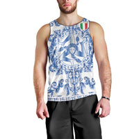 World Football 2026 Italy Custom Men Tank Top Blue White Baroque Trinacria Edition - Wonder Print Shop