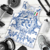 World Football 2026 Italy Custom Men Tank Top Blue White Baroque Trinacria Edition - Wonder Print Shop