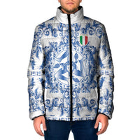 World Football 2026 Italy Custom Padded Jacket Blue White Baroque Trinacria Edition - Wonder Print Shop