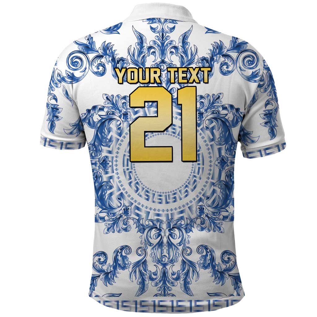 World Football 2026 Italy Custom Polo Shirt Blue White Baroque Trinacria Edition - Wonder Print Shop