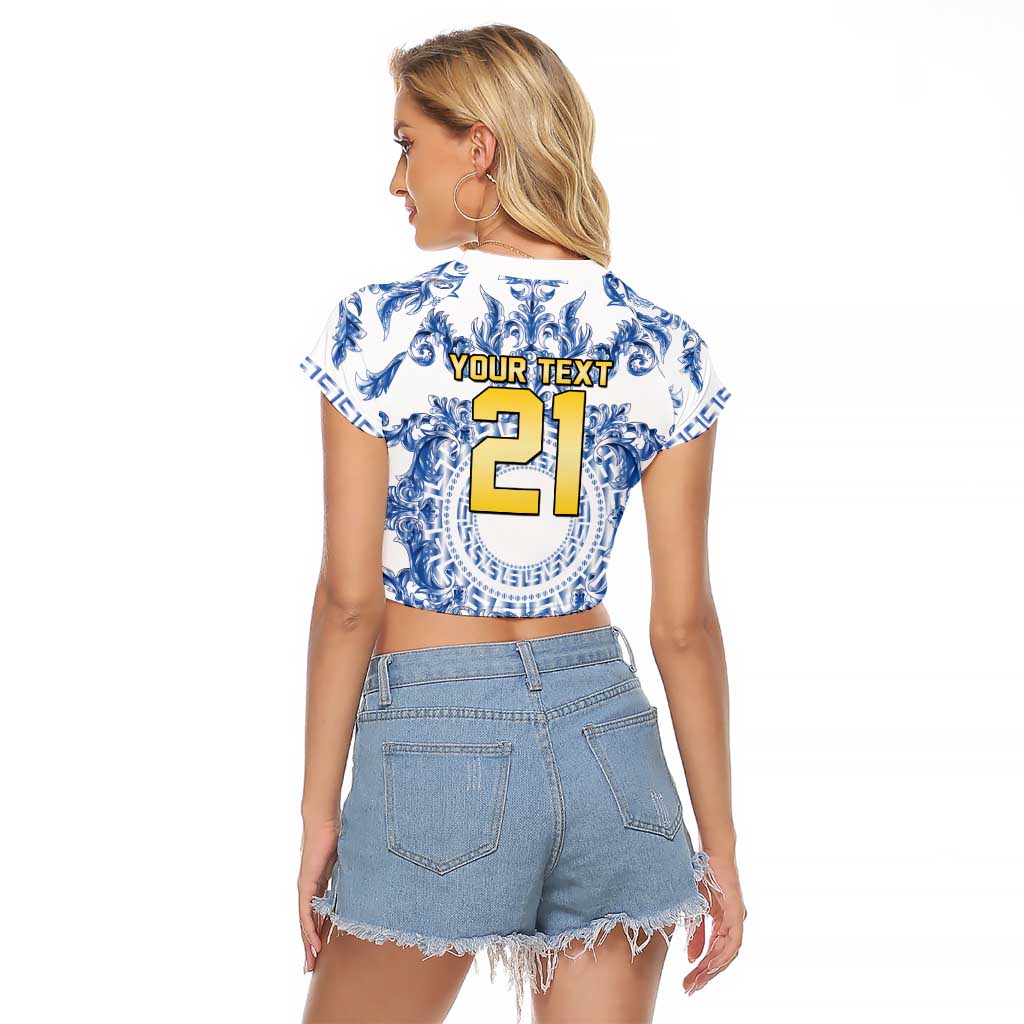 World Football 2026 Italy Custom Raglan Cropped T Shirt Blue White Baroque Trinacria Edition - Wonder Print Shop