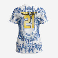 World Football 2026 Italy Custom Scrub Top Blue White Baroque Trinacria Edition - Wonder Print Shop
