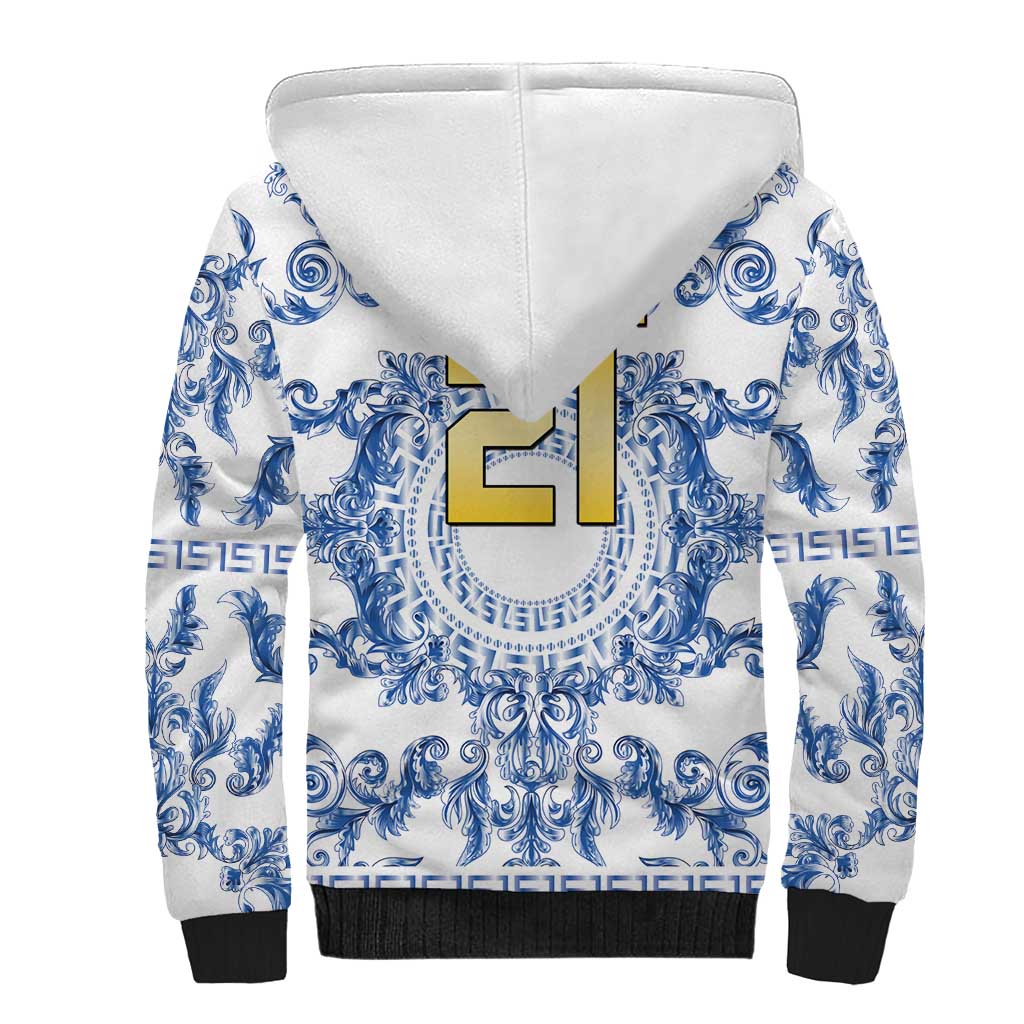 World Football 2026 Italy Custom Sherpa Hoodie Blue White Baroque Trinacria Edition - Wonder Print Shop