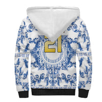World Football 2026 Italy Custom Sherpa Hoodie Blue White Baroque Trinacria Edition - Wonder Print Shop