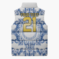 World Football 2026 Italy Custom Sleeveless Puffer Jacket Blue White Baroque Trinacria Edition - Wonder Print Shop