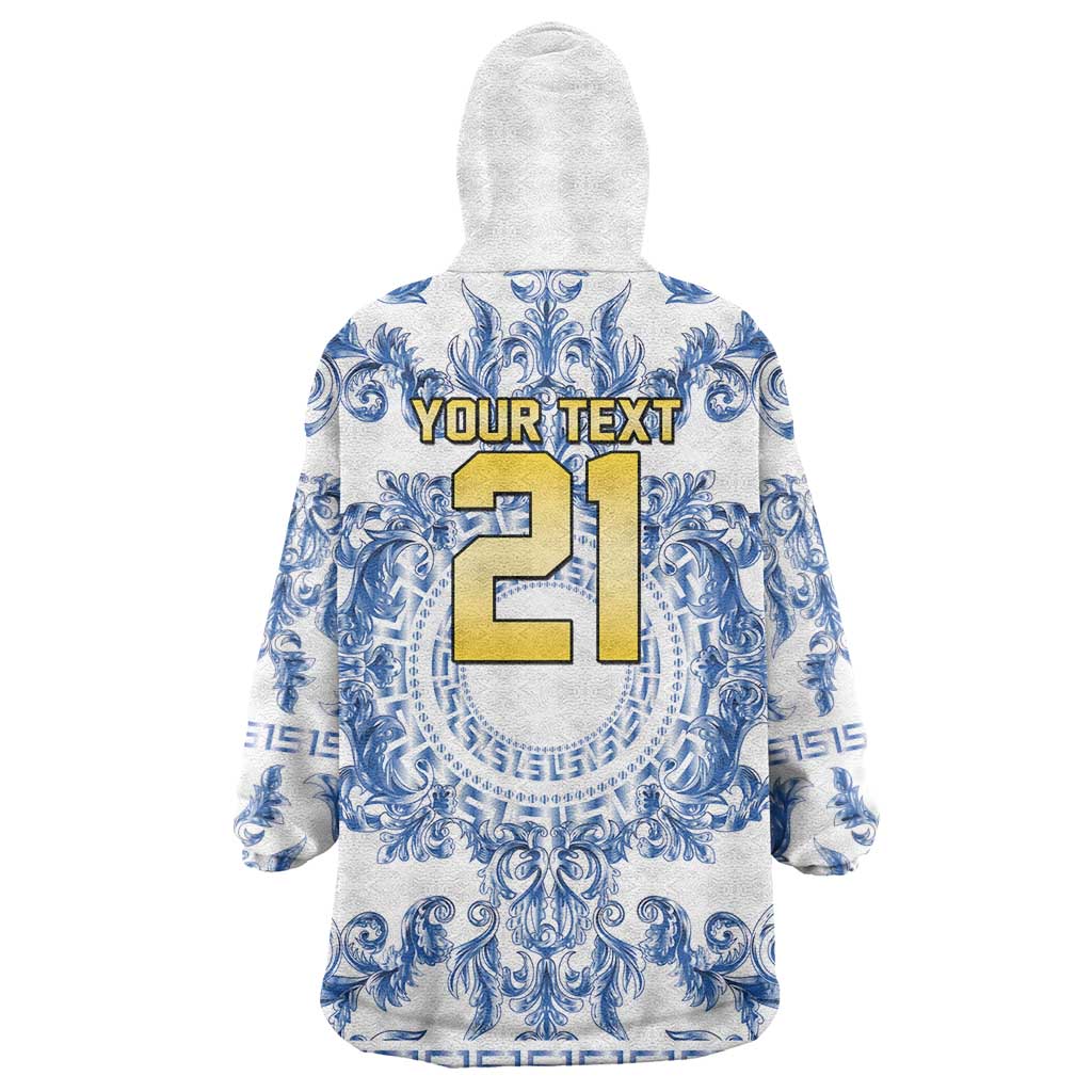 World Football 2026 Italy Custom Wearable Blanket Hoodie Blue White Baroque Trinacria Edition - Wonder Print Shop