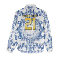 World Football 2026 Italy Custom Women Casual Shirt Blue White Baroque Trinacria Edition - Wonder Print Shop
