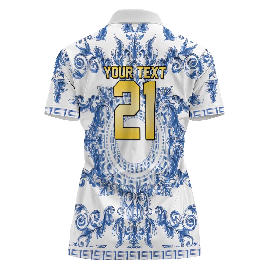 World Football 2026 Italy Custom Women Polo Shirt Blue White Baroque Trinacria Edition - Wonder Print Shop