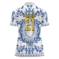 World Football 2026 Italy Custom Women Polo Shirt Blue White Baroque Trinacria Edition - Wonder Print Shop
