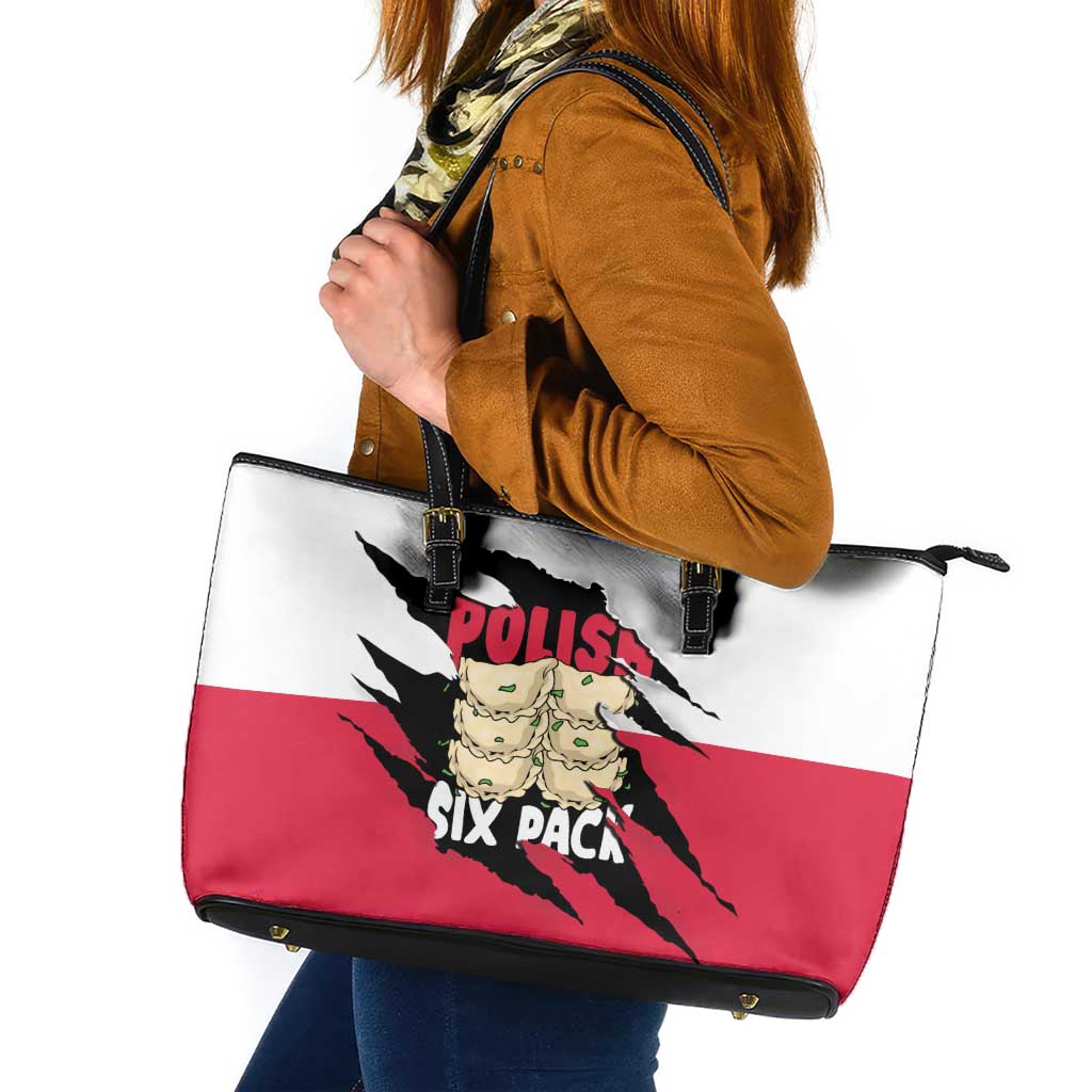Polish Pierogi Six Pack Leather Tote Bag