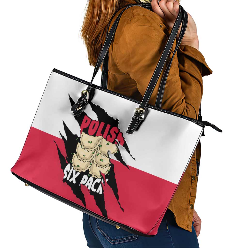 Polish Pierogi Six Pack Leather Tote Bag