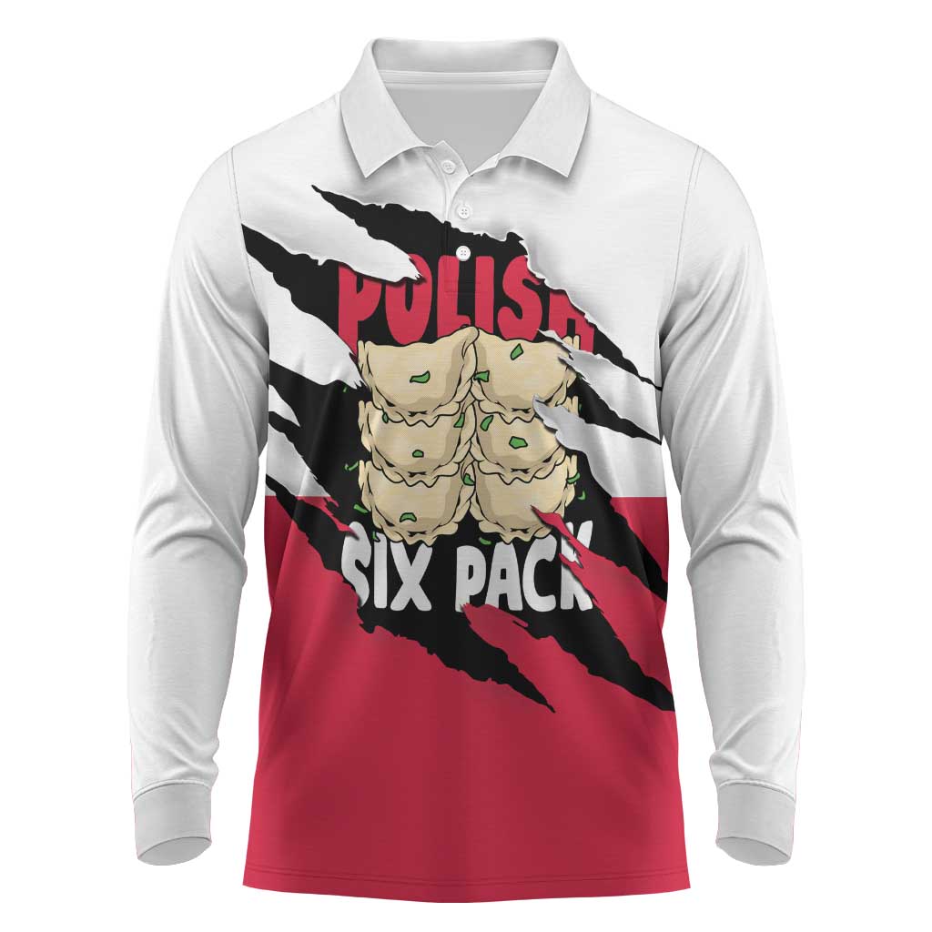 Polish Pierogi Six Pack Long Sleeve Polo Shirt
