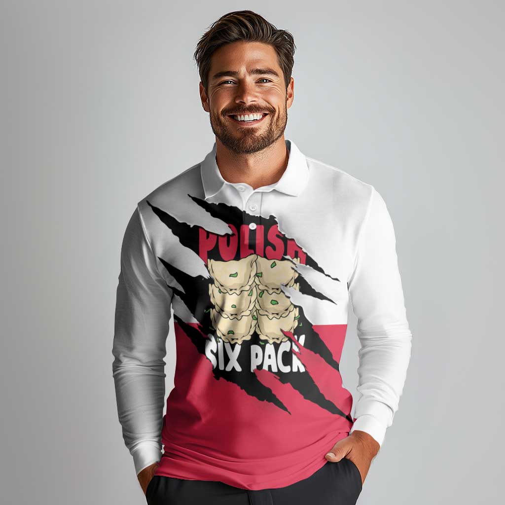 Polish Pierogi Six Pack Long Sleeve Polo Shirt