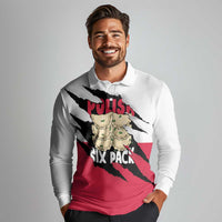 Polish Pierogi Six Pack Long Sleeve Polo Shirt