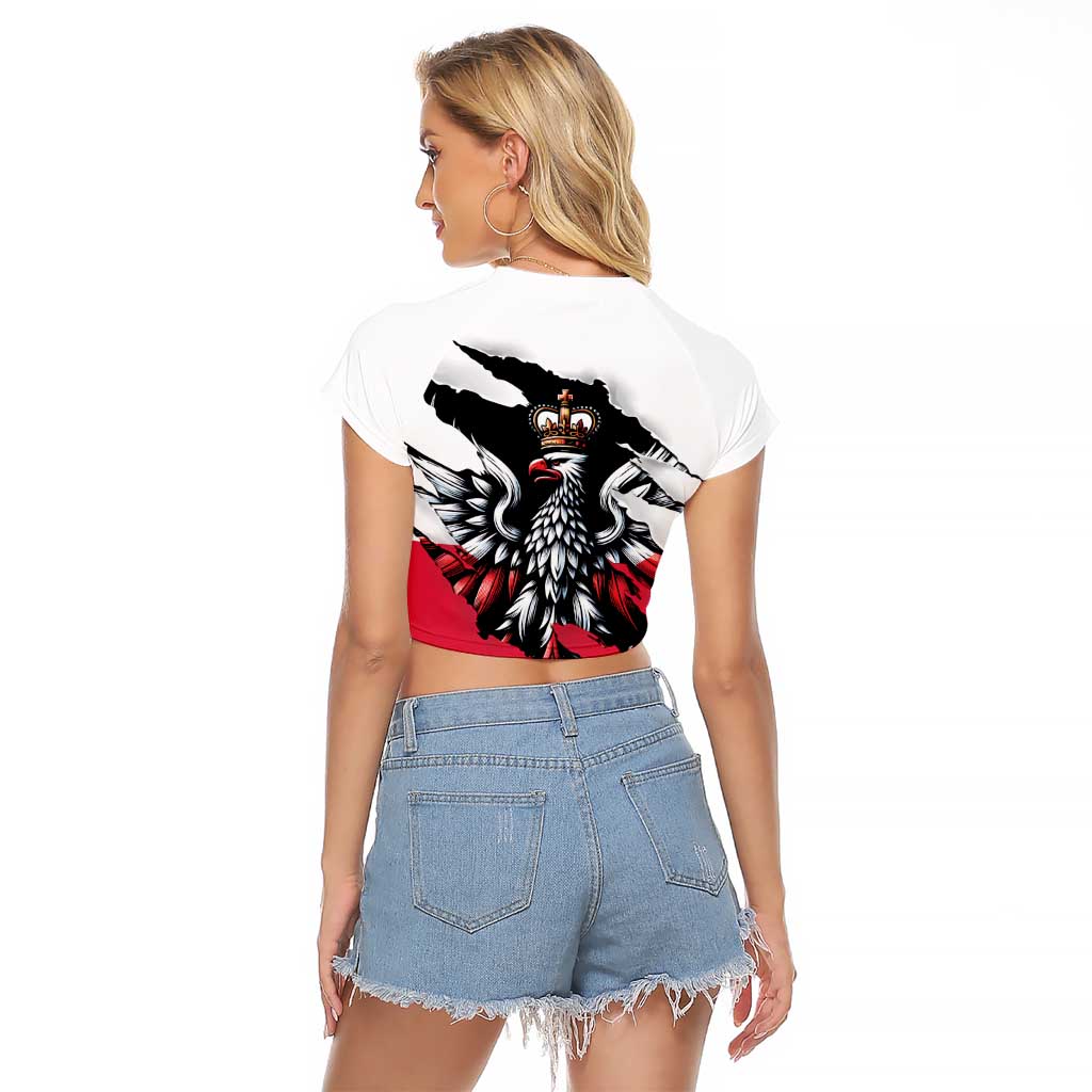 Polish Pierogi Six Pack Raglan Cropped T Shirt