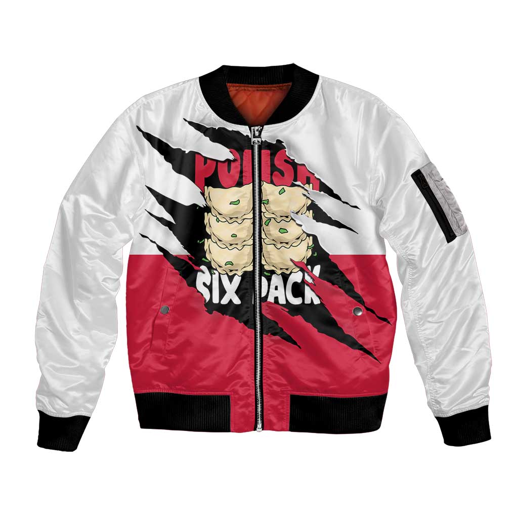 Polish Pierogi Six Pack Sleeve Zip Bomber Jacket
