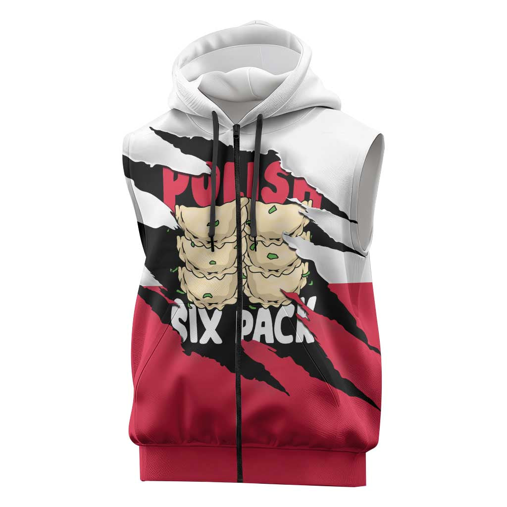 Polish Pierogi Six Pack Sleeveless Zip Hoodie