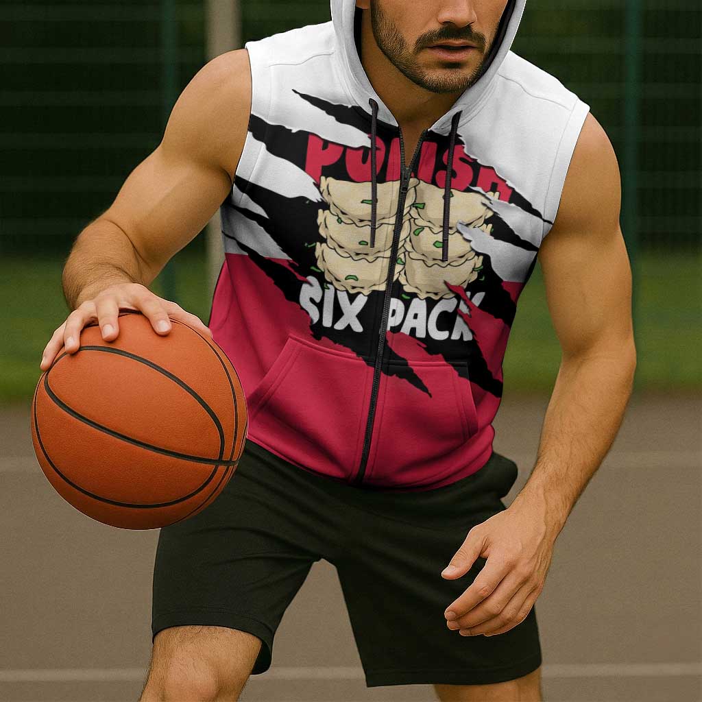 Polish Pierogi Six Pack Sleeveless Zip Hoodie