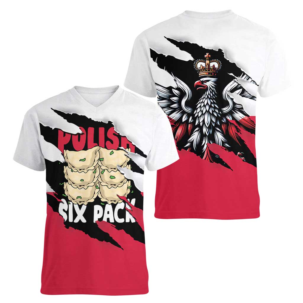 Polish Pierogi Six Pack Women V-Neck T-Shirt