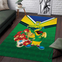 Brazil Canarinho Football Custom Area Rug Bora Brasil! Go Brazil!