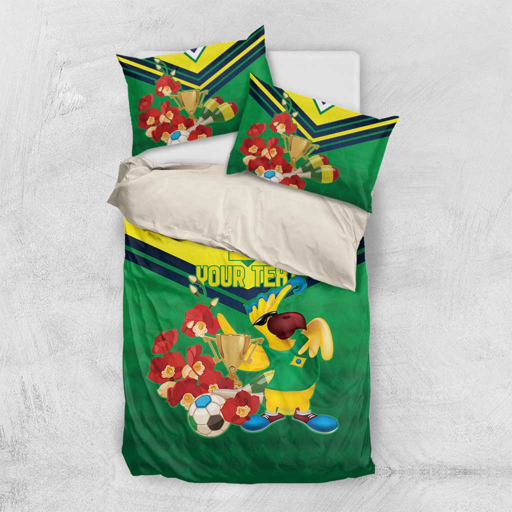 Brazil Canarinho Football Custom Bedding Set Bora Brasil! Go Brazil!