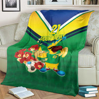Brazil Canarinho Football Custom Blanket Bora Brasil! Go Brazil!